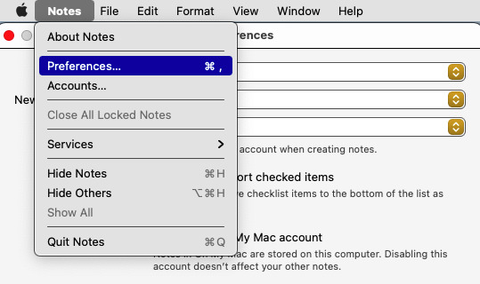 Use Apple Notes format menu to increase font size